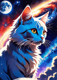 Night Moon Star Cat d43427