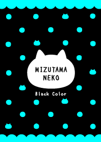 Polka dots Cat / Black& Neon Blue