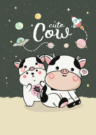 Cow moo moo Cute. (Midnight Green)