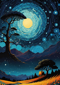 Night starry sky with nebula 91294e