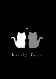 Lovely Cats (line)/black,grayline,whfil.