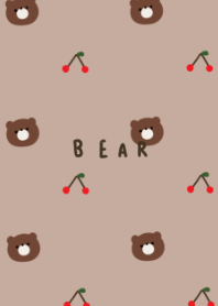 Cherry and bear. beige.