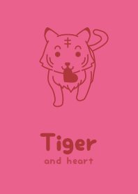 Tiger & heart rose Red