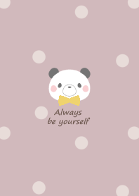 Panda and ribbon -smoky pink- yl2