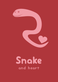 Snake & heart Rose madder