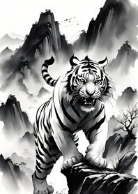 White Tiger Ink Painting qfiMl
