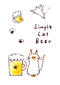 เรียบง่าย แมว เบียร์  สีขาวฟ้า