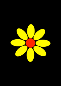 Simple Yellow Flower [ Black ] Ver.1