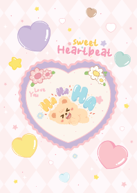Croissant Bear Heart Beats Sweetly