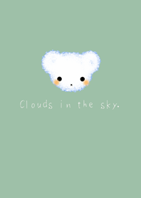 Cloud Bear - white words on a gray green