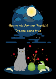 happy mid-Autumn Festival(Gray cat)