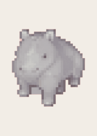 Rhinoceros Pixel Art Theme  Brown 02