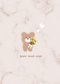 Bear and yellow rose pinkbrown08_2