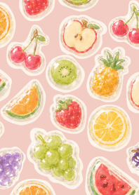 Puffy fruits02 pink & blue