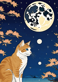 Cat under the Moon 14909c