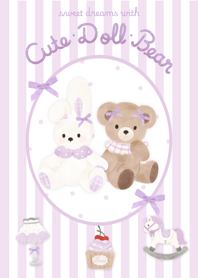 Cute doll bear (purple)
