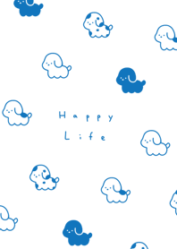 .狗. white blue