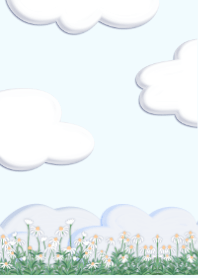 ดอกเดซี่และก้อนเมฆปุกปุย