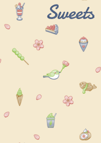 Sweets 003-2 (spring/Beige/Navy Blue)