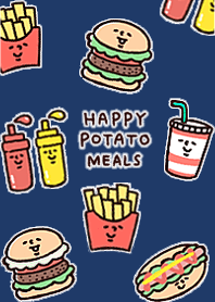 ◯ちょっとレトロなポテトセット◯ネイビー