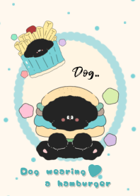Dog wearing a hamburger2