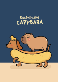Capybara & Dachshund Dog : Navy