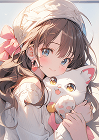 可愛女孩與貓咪❤
