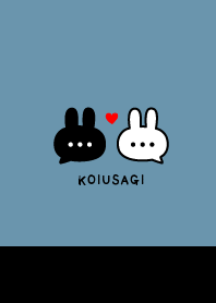 Pair Rabbet&Heart / Blue&Black