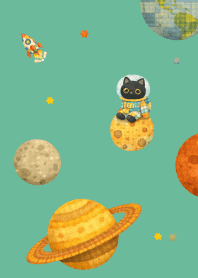 Space Cat01 blue green JP