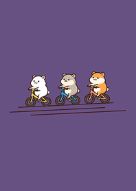 自転車に乗るハムスター-濃い紫