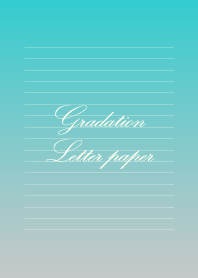 Gradation Letter paper -Gray+Turquoise-