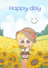Happy day with sunflower