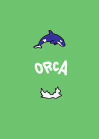 Killer Whales and Splashing grass green.