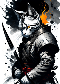 水墨猫武士 658400