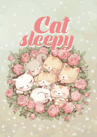 cat gang in rose flower_3