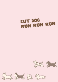 Cute dogs run_pink1