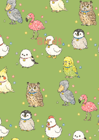My beloved bird03 moss green