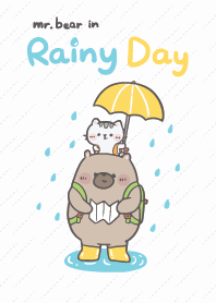 Mr. bear and his cutie cat : Rainy Day :