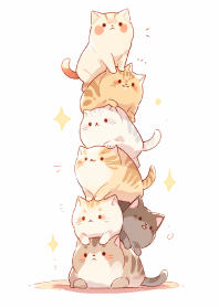 可愛的貓咪疊羅漢5