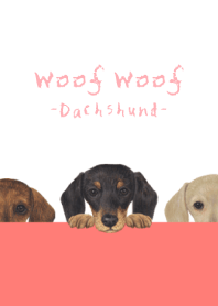Woof Woof - Dachshund - WHITE/RED