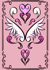 calligraphic style pink feather