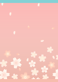 cute sakura on pink &  blueJP