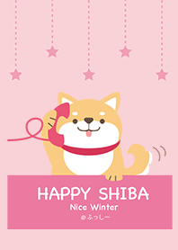 HAPPY SHIBA Nice Winter-pink- @Fusshi