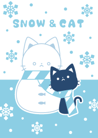 snow and cat