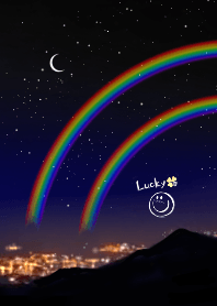 Wish Come True Night Double Rainbow Line Theme Line Store Wish Come True Night Double Rainbow Line Theme Line Store