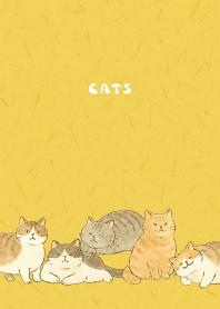 Cats are soothing01 on yellow