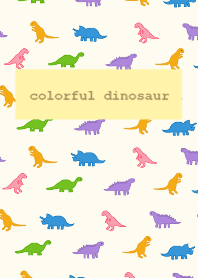 colorful dinosaur /yellow (revised ver.)
