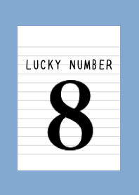 LUCKY NUMBER 8 NOTEBOOK/DUSTY BLUE