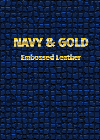 NAVY & GOLD Embossed Leather