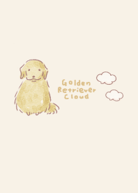 Simple Golden Retriever Clouds Beige